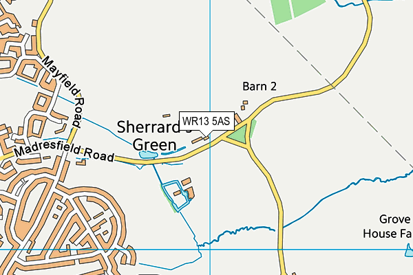 WR13 5AS map - OS VectorMap District (Ordnance Survey)