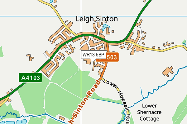 WR13 5BP map - OS VectorMap District (Ordnance Survey)