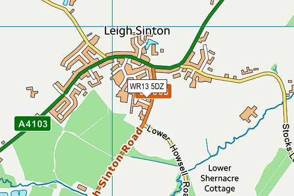 WR13 5DZ map - OS VectorMap District (Ordnance Survey)