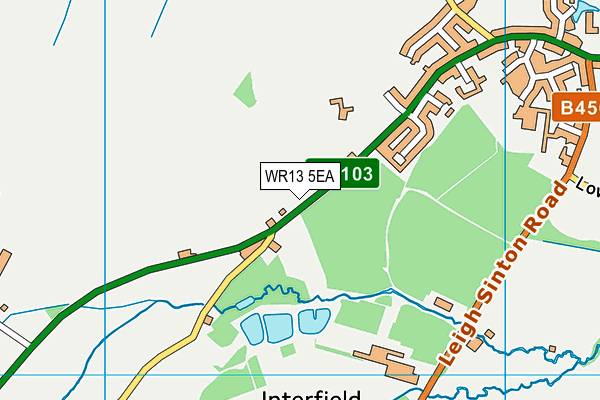 WR13 5EA map - OS VectorMap District (Ordnance Survey)