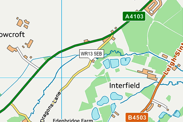 WR13 5EB map - OS VectorMap District (Ordnance Survey)