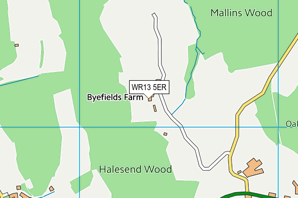 WR13 5ER map - OS VectorMap District (Ordnance Survey)