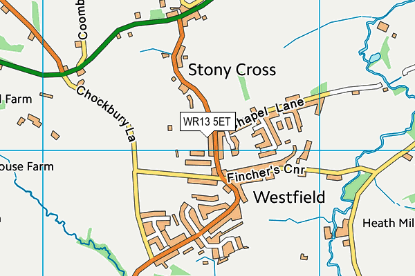 WR13 5ET map - OS VectorMap District (Ordnance Survey)