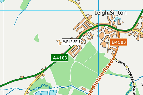 WR13 5EU map - OS VectorMap District (Ordnance Survey)