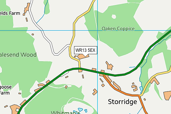 WR13 5EX map - OS VectorMap District (Ordnance Survey)