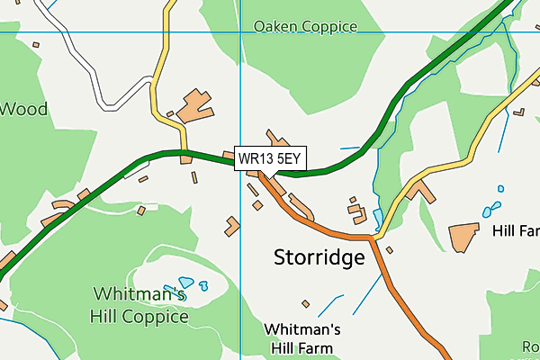 WR13 5EY map - OS VectorMap District (Ordnance Survey)