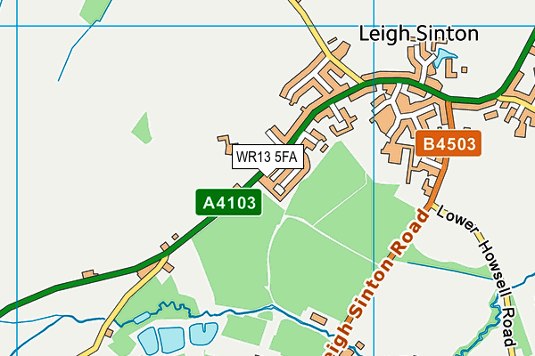 WR13 5FA map - OS VectorMap District (Ordnance Survey)