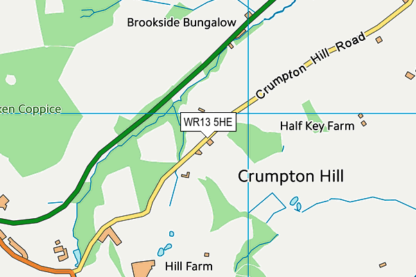 WR13 5HE map - OS VectorMap District (Ordnance Survey)