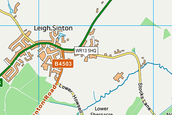 WR13 5HQ map - OS VectorMap District (Ordnance Survey)