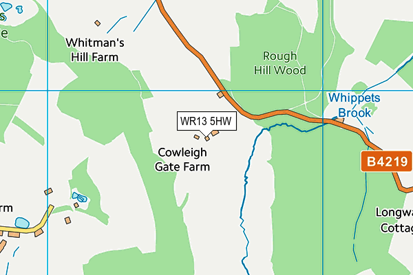 WR13 5HW map - OS VectorMap District (Ordnance Survey)