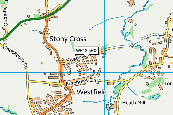 WR13 5HX map - OS VectorMap District (Ordnance Survey)