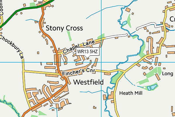 WR13 5HZ map - OS VectorMap District (Ordnance Survey)