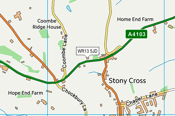 WR13 5JD map - OS VectorMap District (Ordnance Survey)