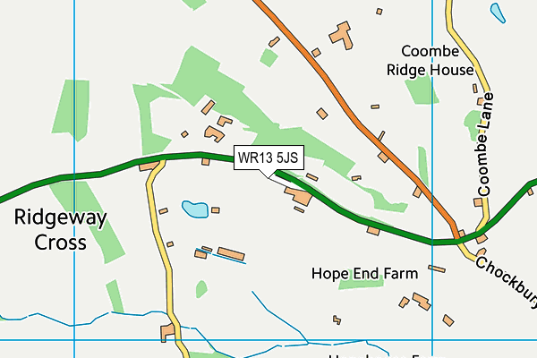 WR13 5JS map - OS VectorMap District (Ordnance Survey)