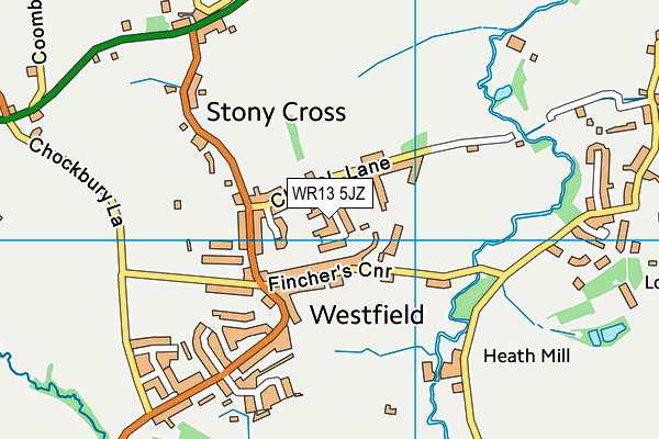 WR13 5JZ map - OS VectorMap District (Ordnance Survey)