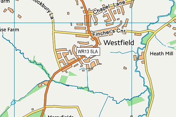 WR13 5LA map - OS VectorMap District (Ordnance Survey)