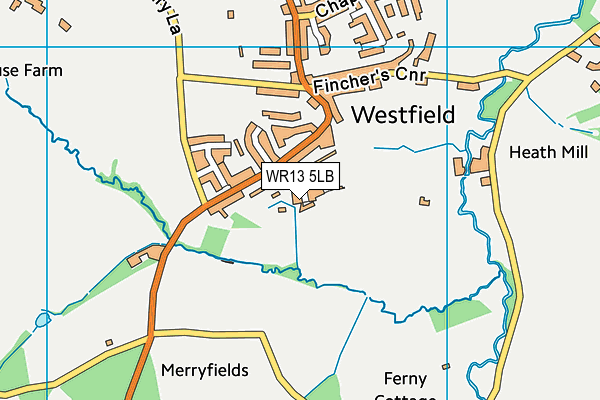 WR13 5LB map - OS VectorMap District (Ordnance Survey)