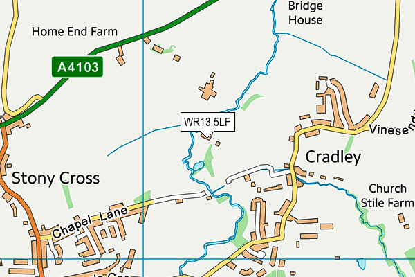 WR13 5LF map - OS VectorMap District (Ordnance Survey)