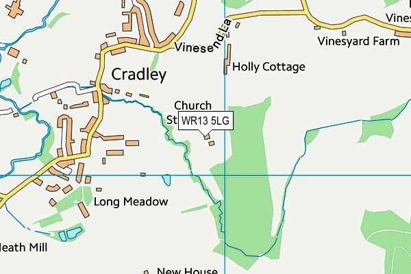 WR13 5LG map - OS VectorMap District (Ordnance Survey)