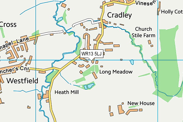 WR13 5LJ map - OS VectorMap District (Ordnance Survey)