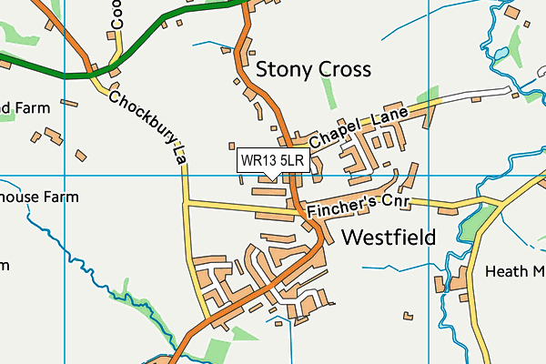 WR13 5LR map - OS VectorMap District (Ordnance Survey)