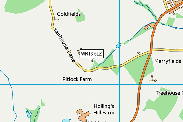 WR13 5LZ map - OS VectorMap District (Ordnance Survey)