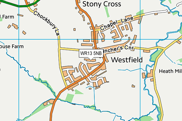 WR13 5NB map - OS VectorMap District (Ordnance Survey)