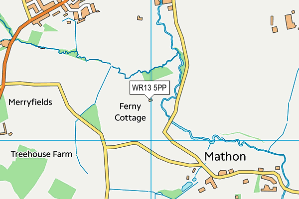 WR13 5PP map - OS VectorMap District (Ordnance Survey)