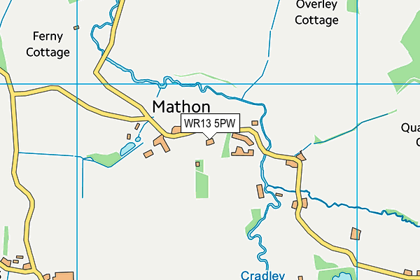 WR13 5PW map - OS VectorMap District (Ordnance Survey)