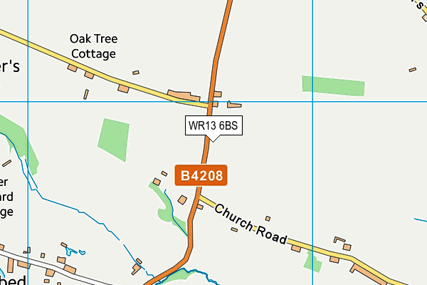WR13 6BS map - OS VectorMap District (Ordnance Survey)