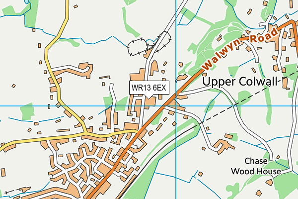 WR13 6EX map - OS VectorMap District (Ordnance Survey)