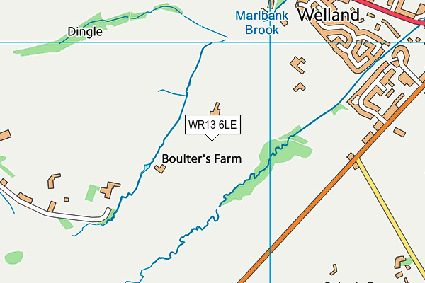 WR13 6LE map - OS VectorMap District (Ordnance Survey)