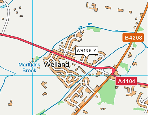 WR13 6LY map - OS VectorMap District (Ordnance Survey)