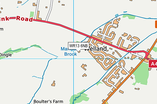 WR13 6NB map - OS VectorMap District (Ordnance Survey)