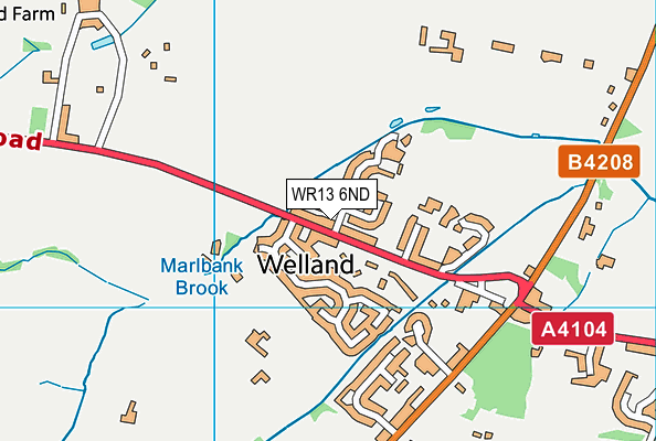WR13 6ND map - OS VectorMap District (Ordnance Survey)