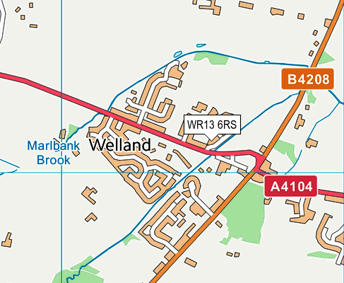 WR13 6RS map - OS VectorMap District (Ordnance Survey)
