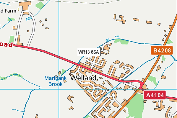 WR13 6SA map - OS VectorMap District (Ordnance Survey)