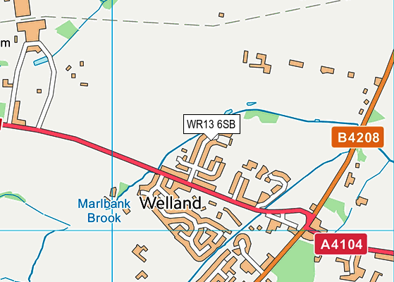 WR13 6SB map - OS VectorMap District (Ordnance Survey)