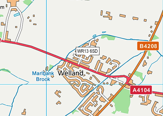 WR13 6SD map - OS VectorMap District (Ordnance Survey)