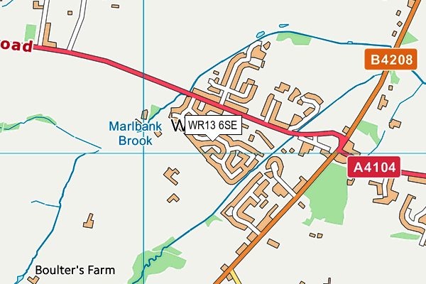 WR13 6SE map - OS VectorMap District (Ordnance Survey)