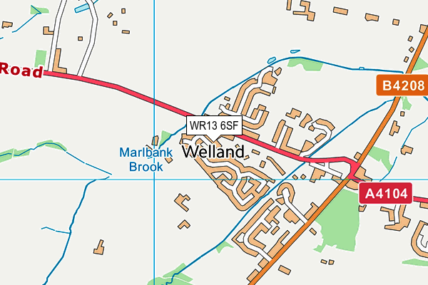 WR13 6SF map - OS VectorMap District (Ordnance Survey)