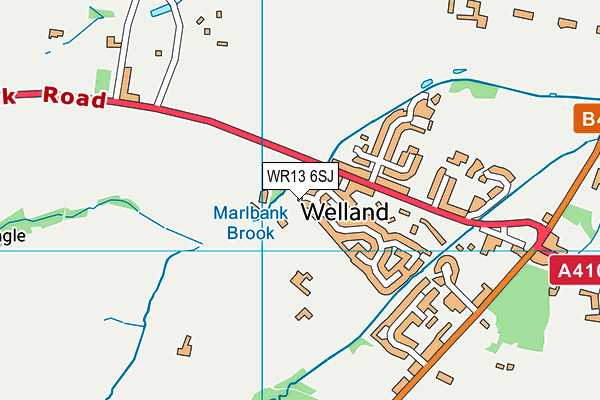 WR13 6SJ map - OS VectorMap District (Ordnance Survey)