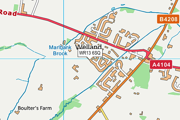 WR13 6SQ map - OS VectorMap District (Ordnance Survey)