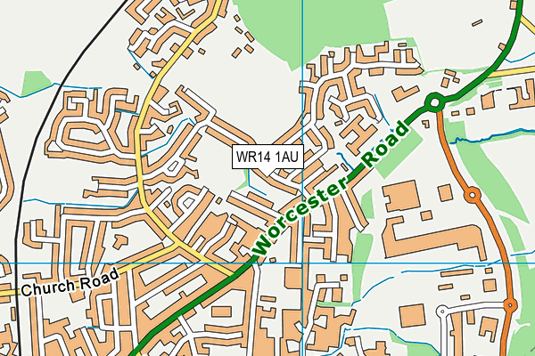 WR14 1AU map - OS VectorMap District (Ordnance Survey)