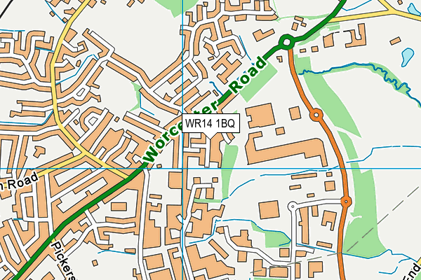 WR14 1BQ map - OS VectorMap District (Ordnance Survey)