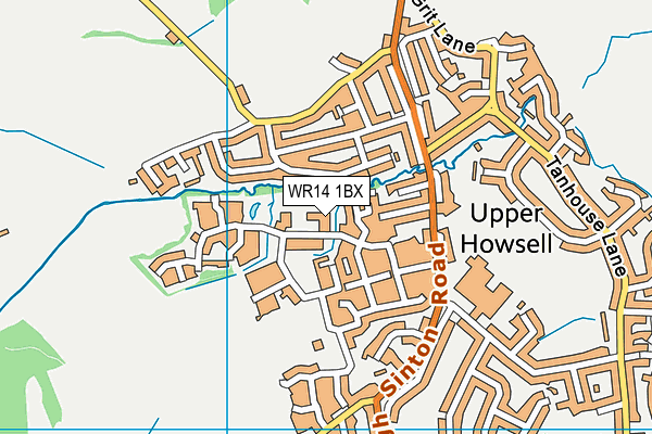 WR14 1BX map - OS VectorMap District (Ordnance Survey)