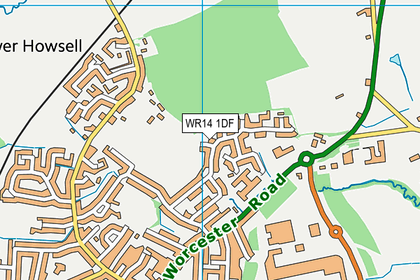 WR14 1DF map - OS VectorMap District (Ordnance Survey)