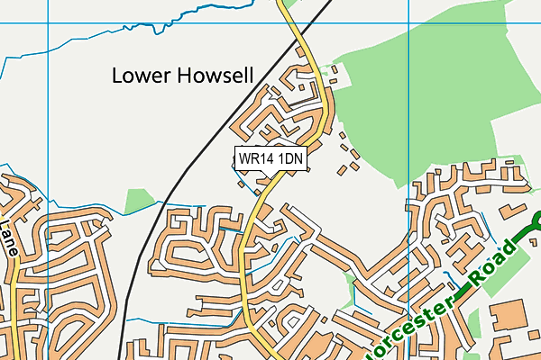 Lower Howsell Road Playing Fields map (WR14 1DN) - OS VectorMap District (Ordnance Survey)