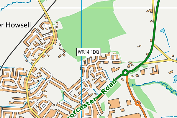 WR14 1DQ map - OS VectorMap District (Ordnance Survey)