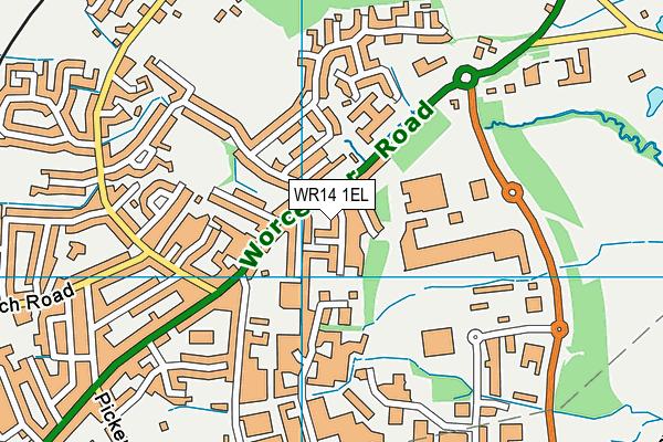 WR14 1EL map - OS VectorMap District (Ordnance Survey)